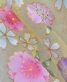 結婚式の色打掛・花嫁用着物|黄色のオーガンジー地に八重桜